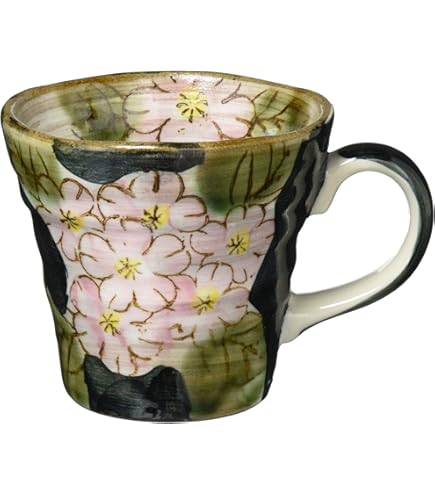 Amazon.co.jp: 美濃焼 マグカップ コップ 容量約230ml 一珍花紋(朱